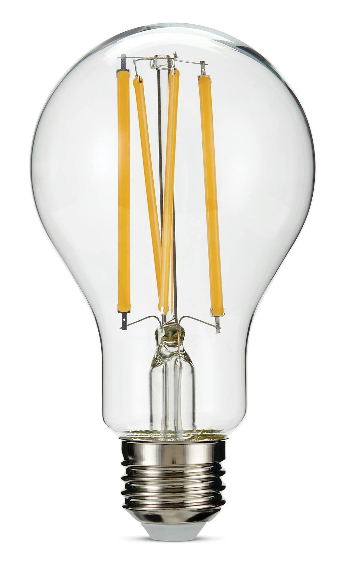 NOMA A21 E26 Base Household Dimmable LED Glass Light Bulb, 2700K, 1500 Lumens, Warm White, 100W, 2-pk