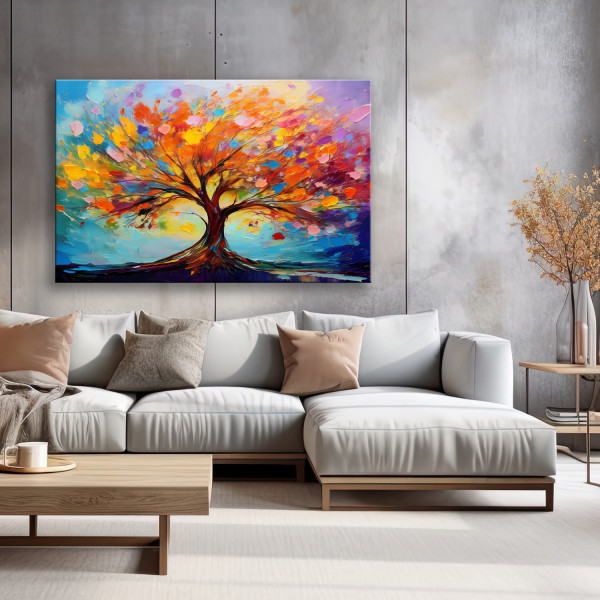Feeby Obraz na płótnie, Kolorowe Drzewo Miłosci Natura 60x40