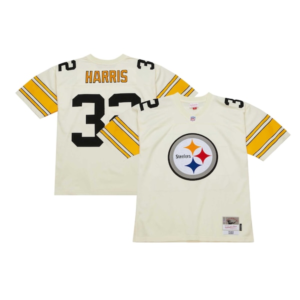 Franco Harris Pittsburgh Steelers Chainstitch Legacy Jersey - Cream
