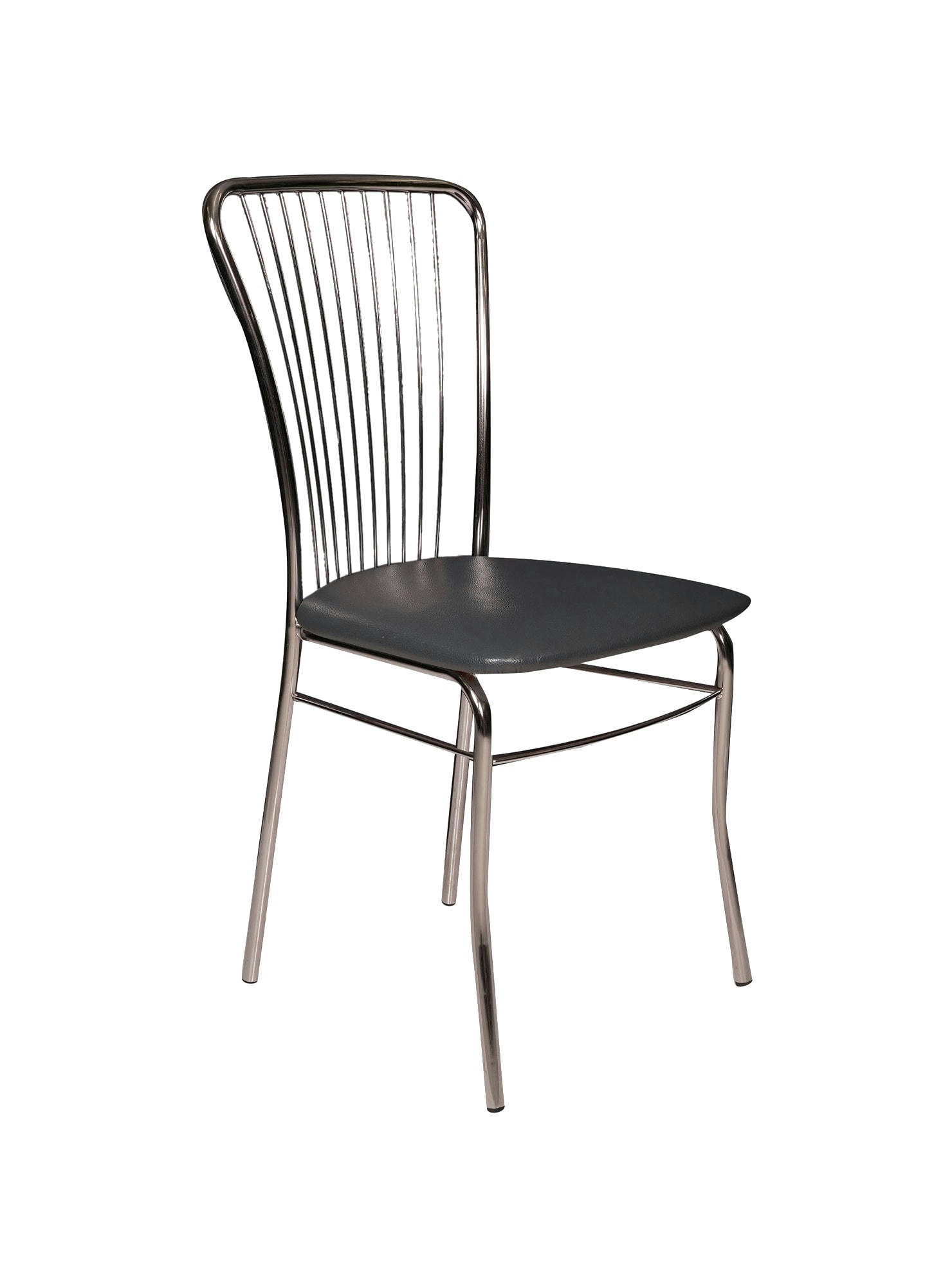 - Chaise classique avec assise en éco-cuir noir