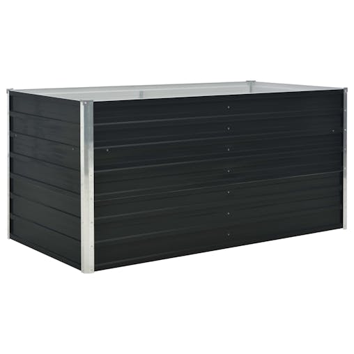 NNEVL Raised Garden Bed Anthracite 160x80x77 cm Galvanised Steel