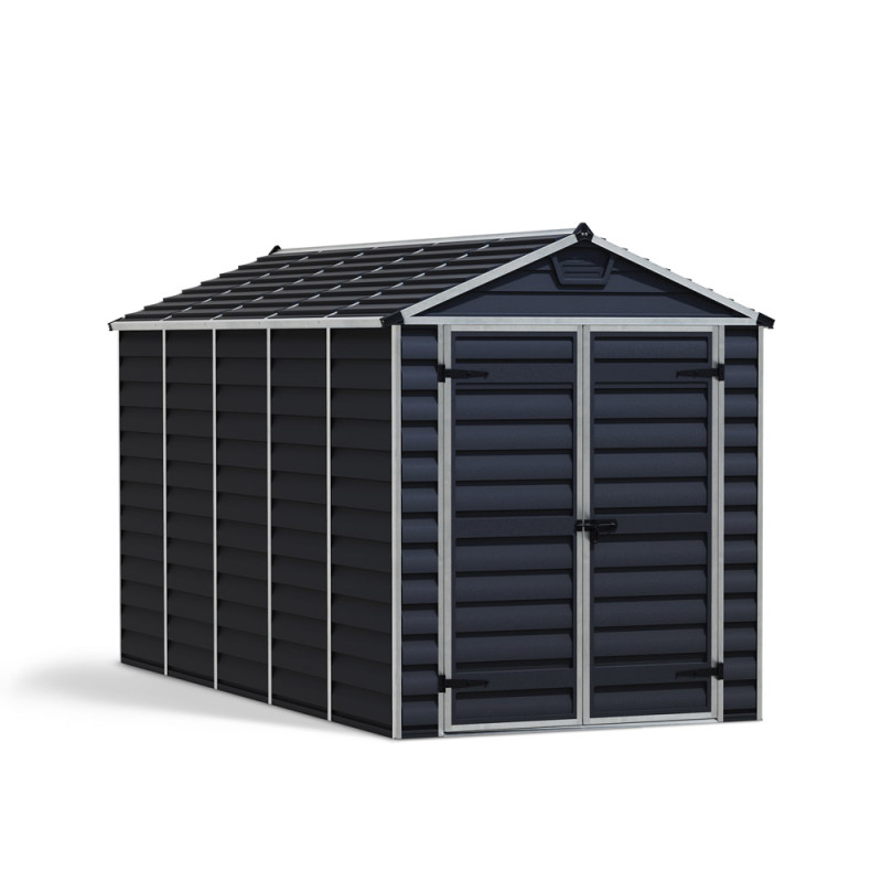 Abri de jardin en résine Skylight gris foncé 1,85 x 3,79 x 2,17 m CANOPIA