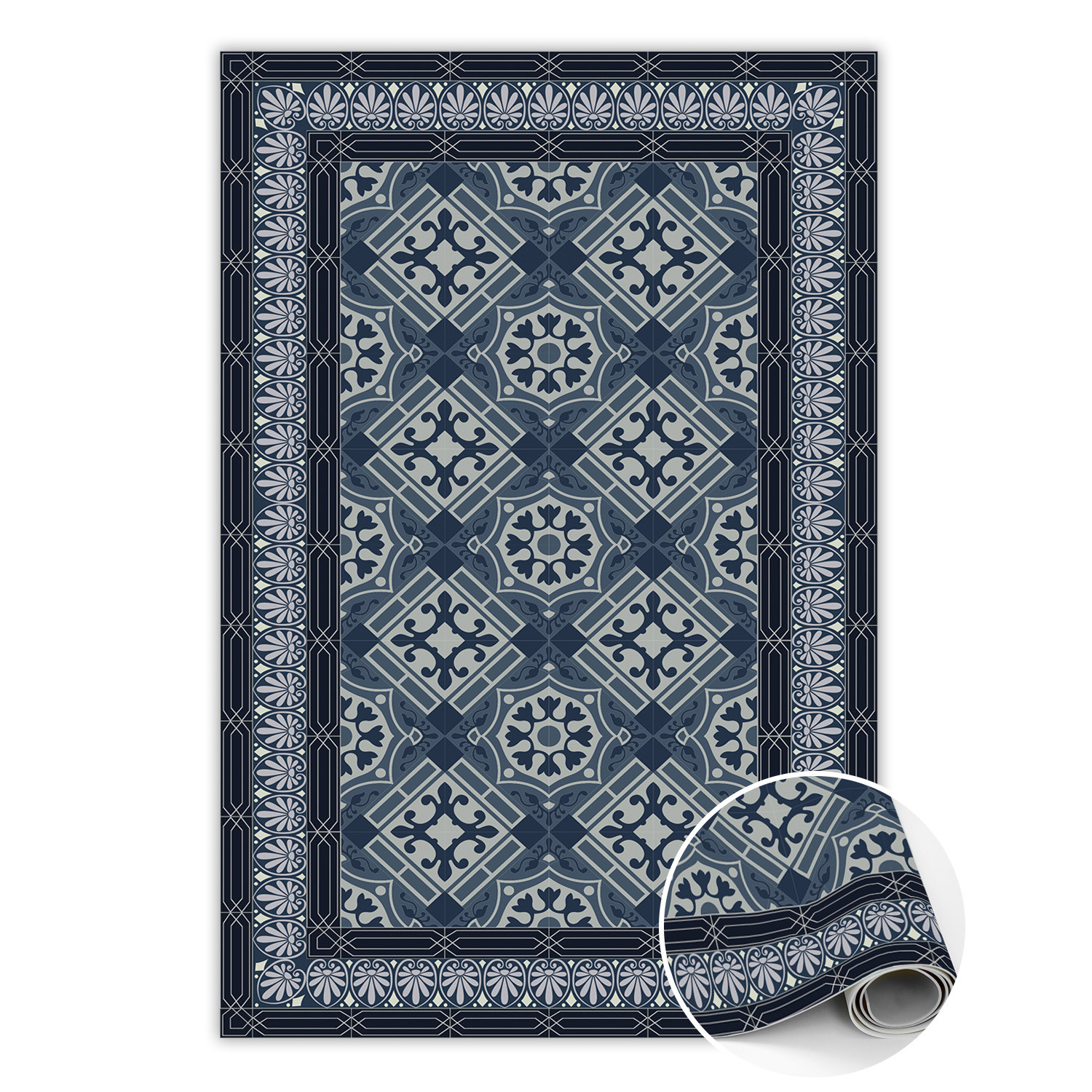 Dywan winylowy do domu Granatowa talavera 100 x 150 cm