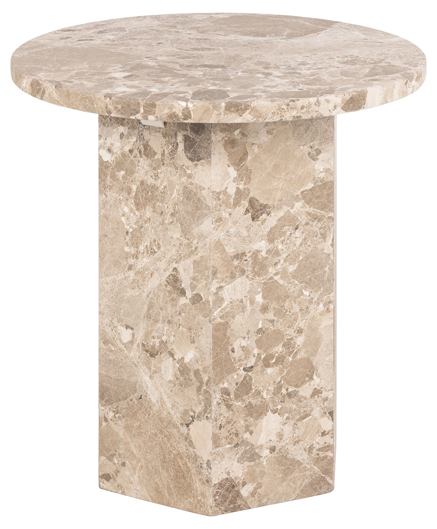 Loff Design Bijzettafel Arezzo - ø50 cm - Beige Marmer