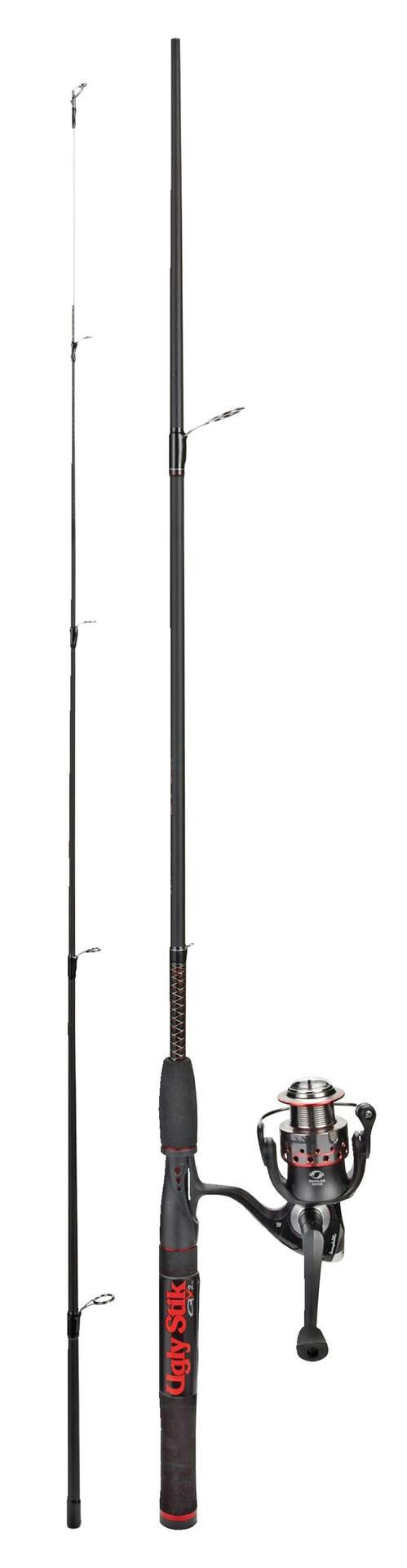 Ugly Stik GX2 Spinning Fishing Rod and Reel Combo, Medium, Anti-Reverse, 6.6-ft, 2-pc