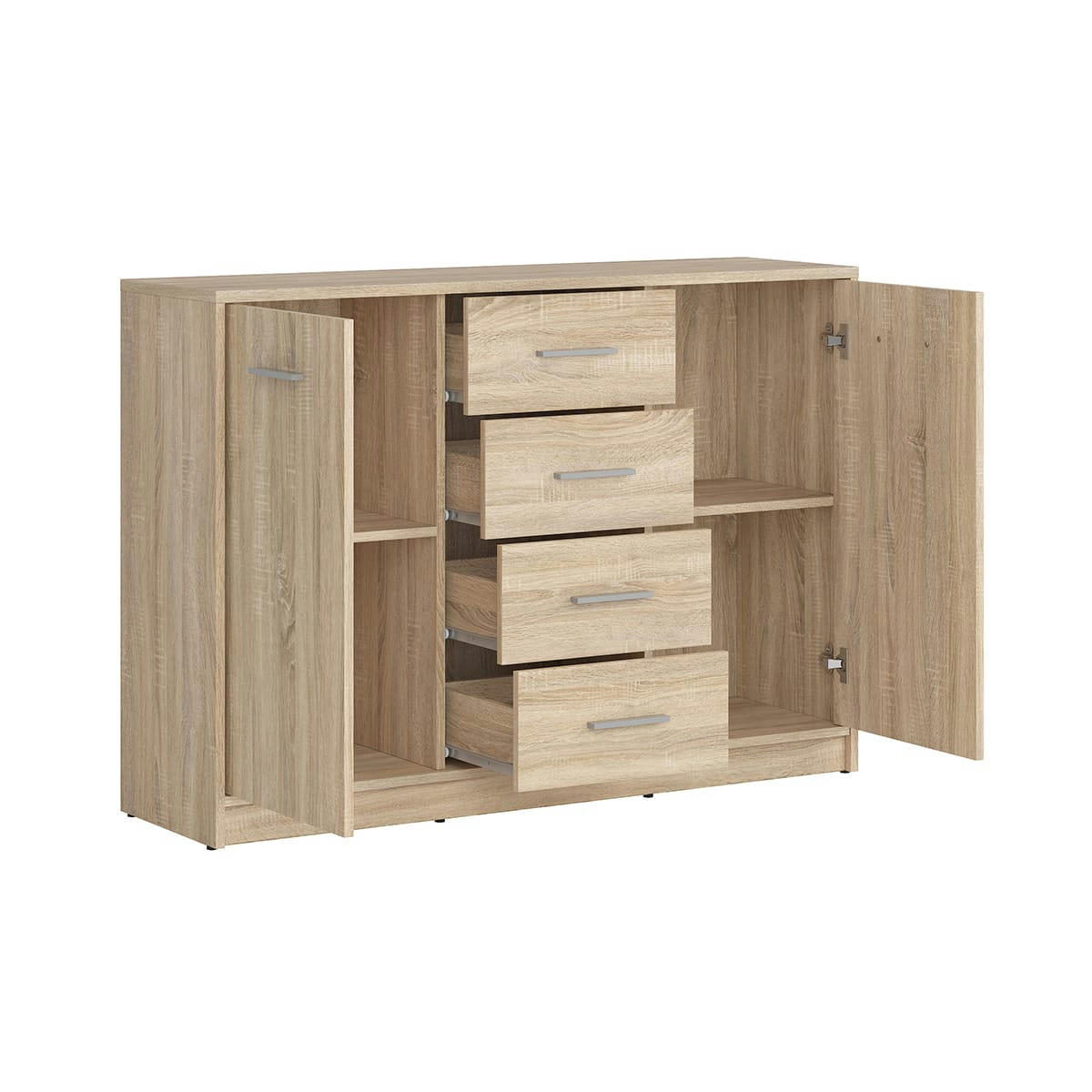 - Buffet 2 portes 4 tiroirs stratifiés naturel