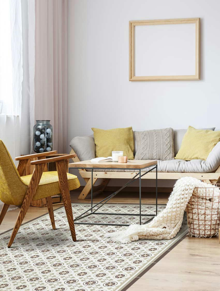 BARCELONE - Tapis en vinyle Llull beige 120x180