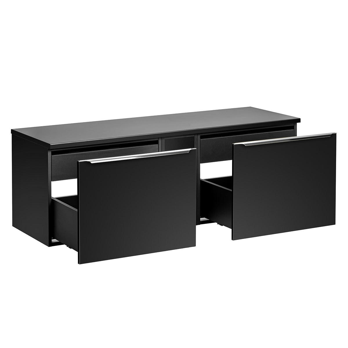 - Meuble sous-vasque 140cm 2 niches noir