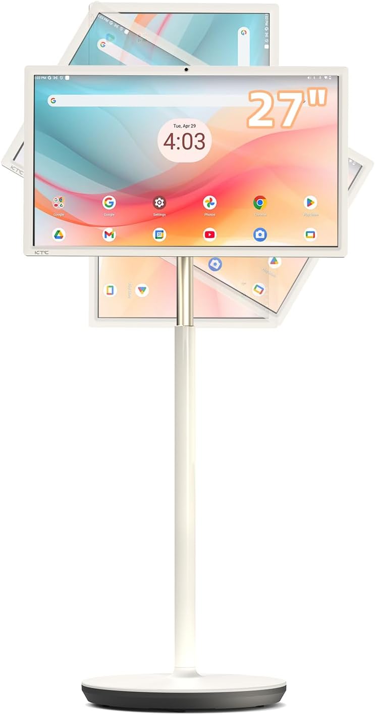 KTC 27 Inch Portable TV Monitor - 1080P Touch Screen Gaming Computer Monitor  60Hz  Bulit-in Camera  Compatible with Google TV  4000:1 Contrast  9500mAh Battery  Tilt/Swivel/Pivot/Height Adjustment