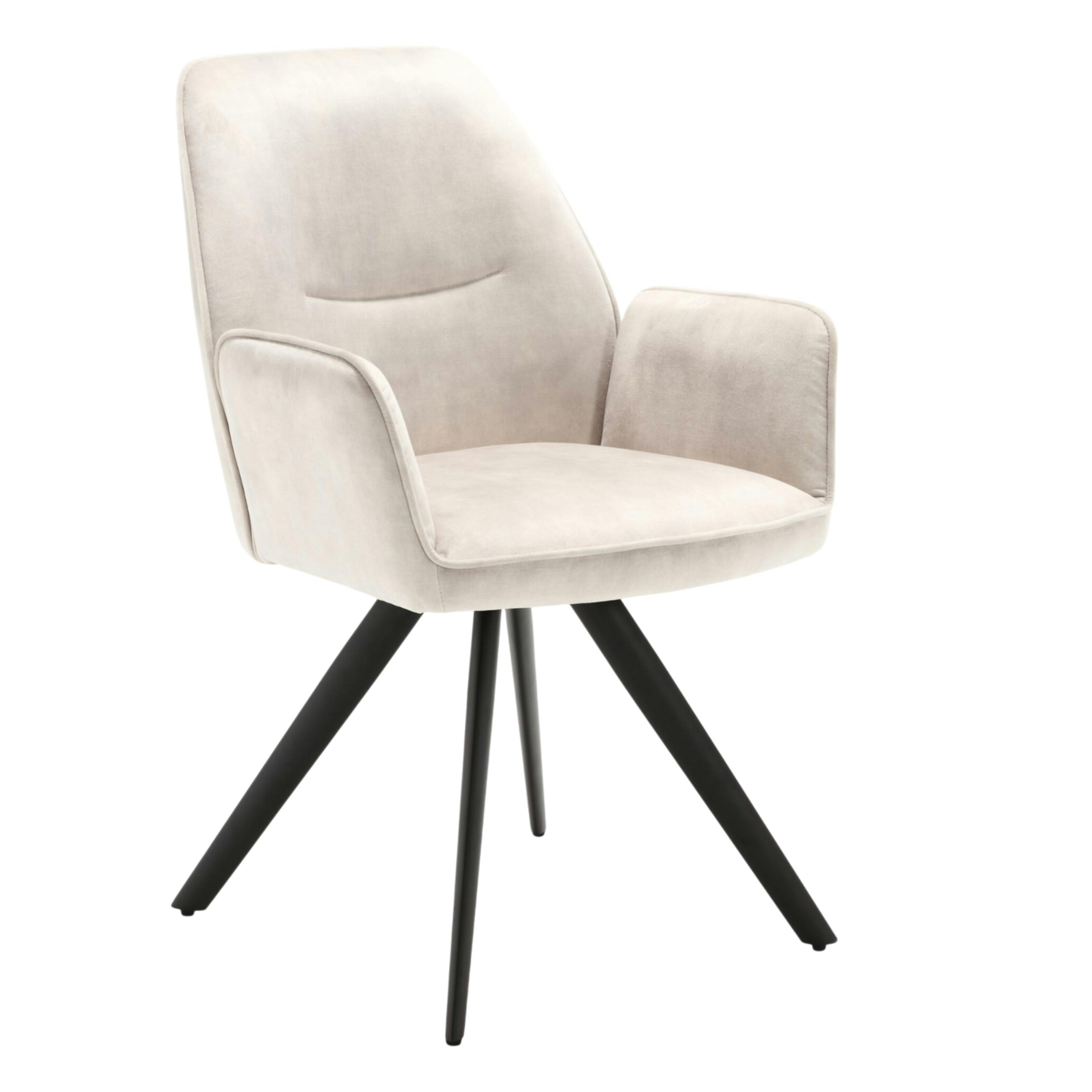 Fauteuil de table beige clair moderne (lot de 2) CORTINA