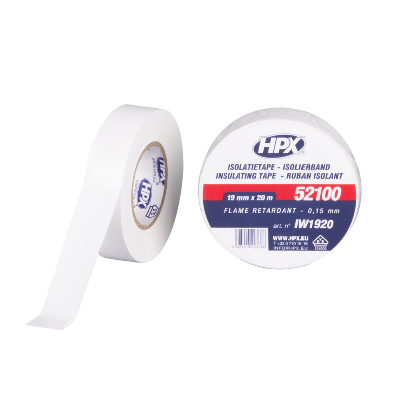 Ruban d'isolation électrique PVC VDE Blanc 20 m HPX