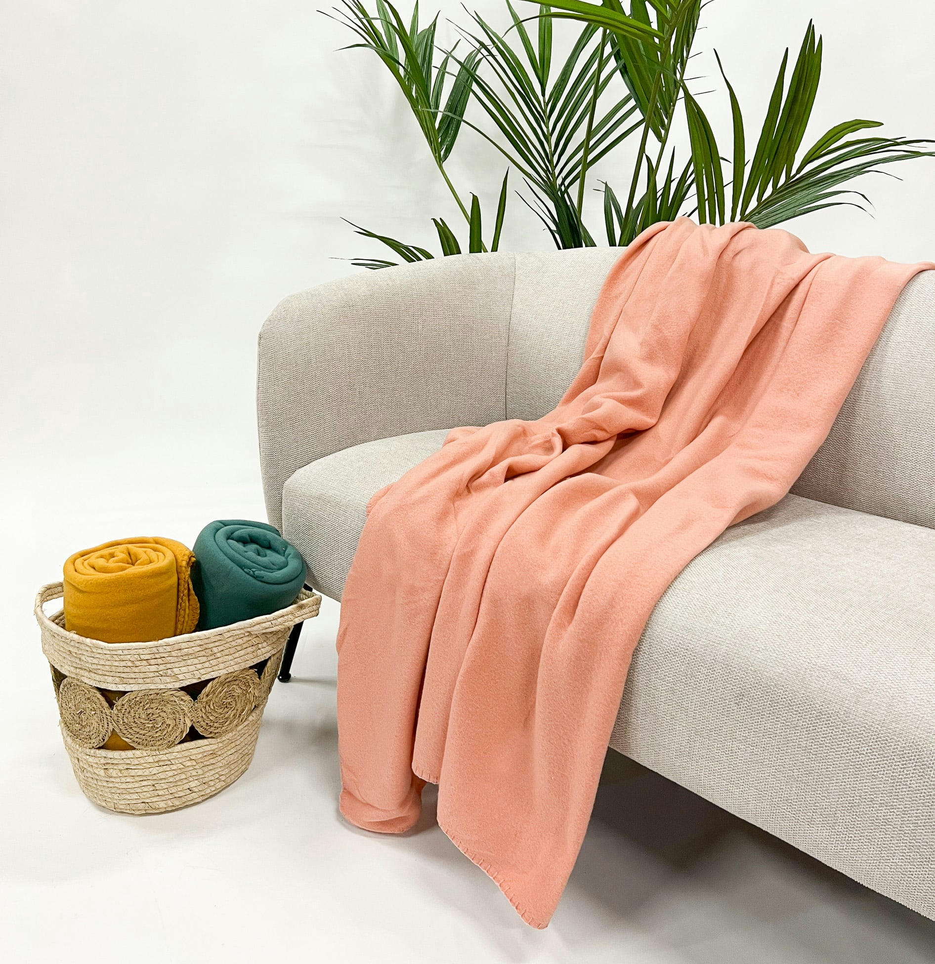 PABLO - Plaid rose doux 150x200 cm uni