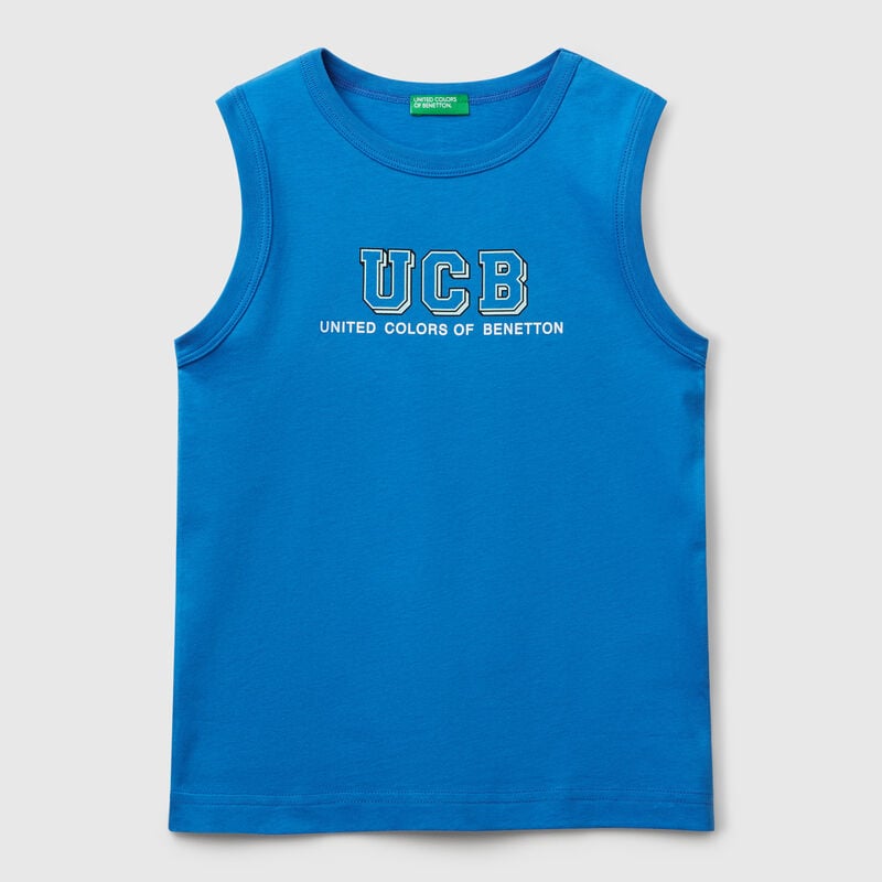 Tank top in 100% organic cotton with logo