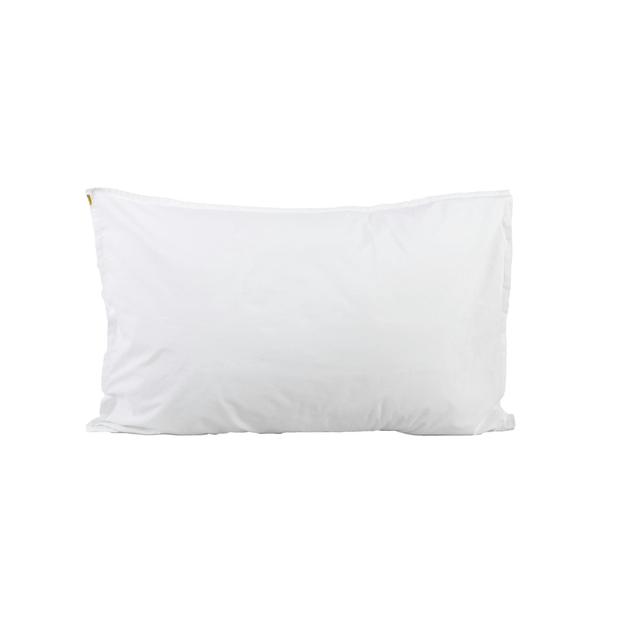 - Taie d'oreiller en percale de coton bio blanc uni 50x70 cm