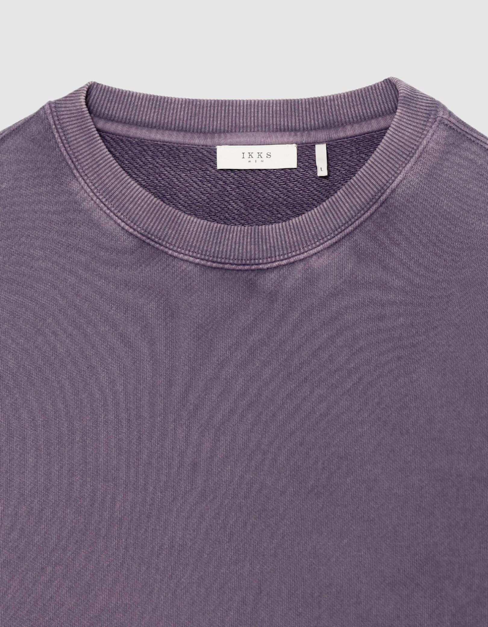 Sweat parme molleton délavé broderie Homme