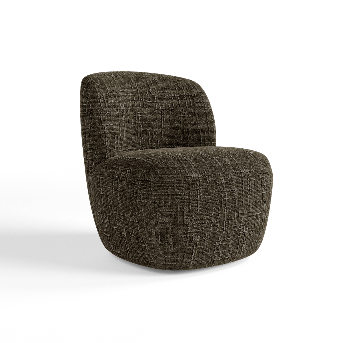 Premium Interiors - Draaibare fauteuil COMI - fluweel weefsel expresso bruin 65cm