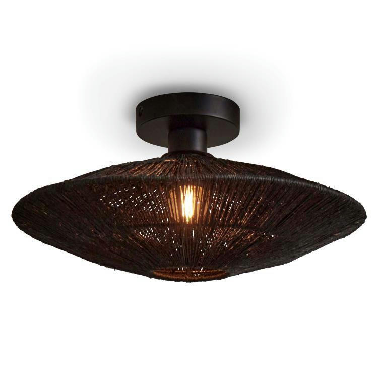 IGUAZU - Plafonnier jute  noir, h. 12cm