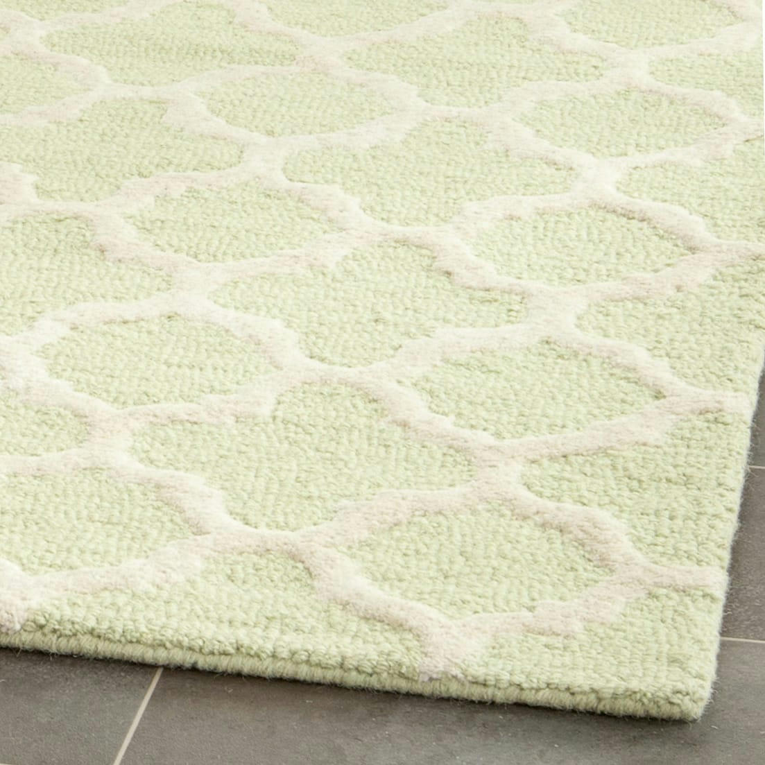 CAMBRIDGE - Tapis de salon interieur en vert clair & ivoire, 61 x 91 cm