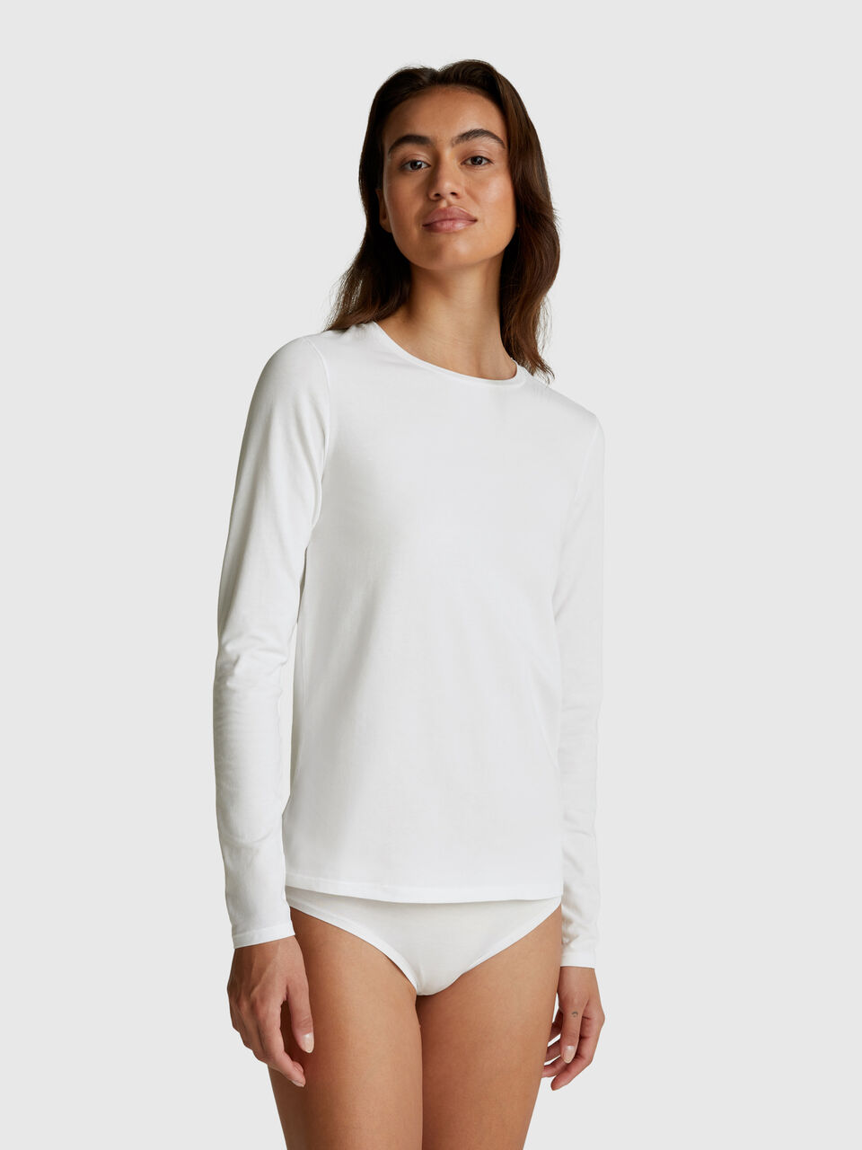 Long sleeve t-shirt in super stretch cotton
