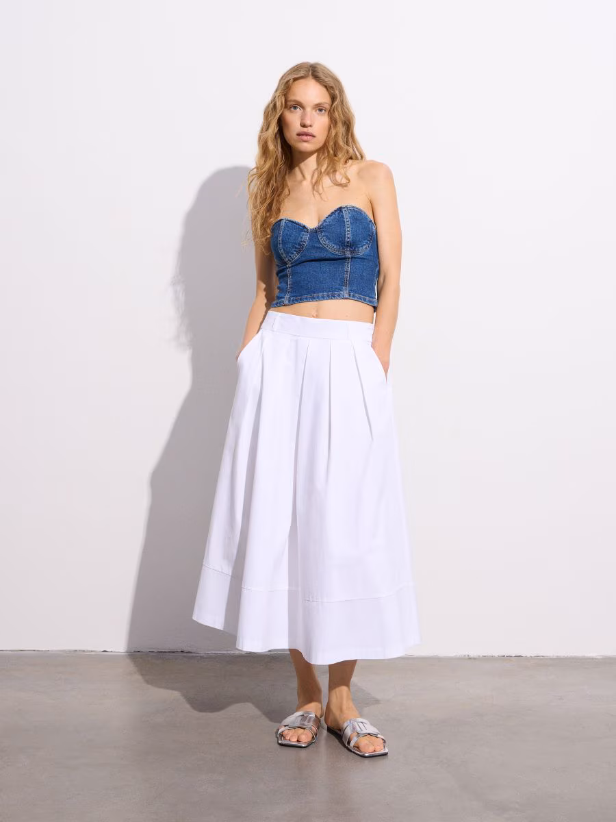 Flared Midi Skirt
