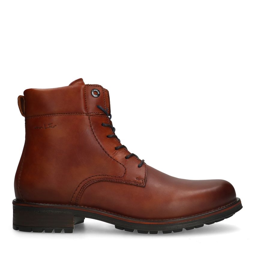 Van Lier Cognac leren veterboots