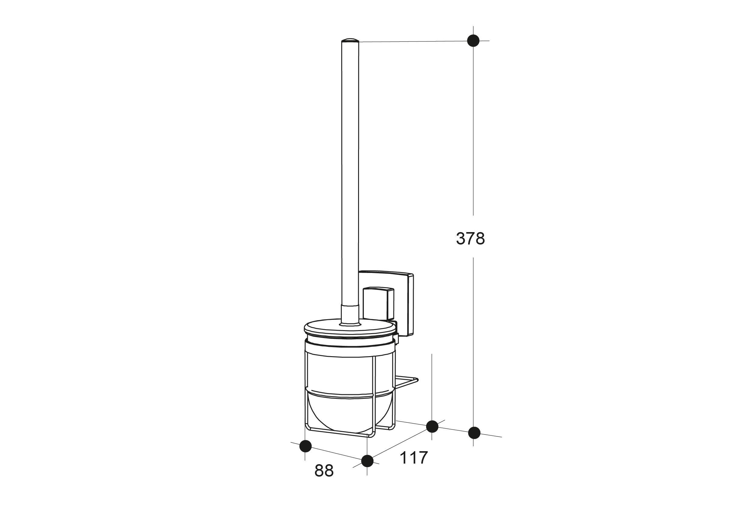 KOTE - Brosse WC  Acier inoxydable  Chromé  à fixer au mur