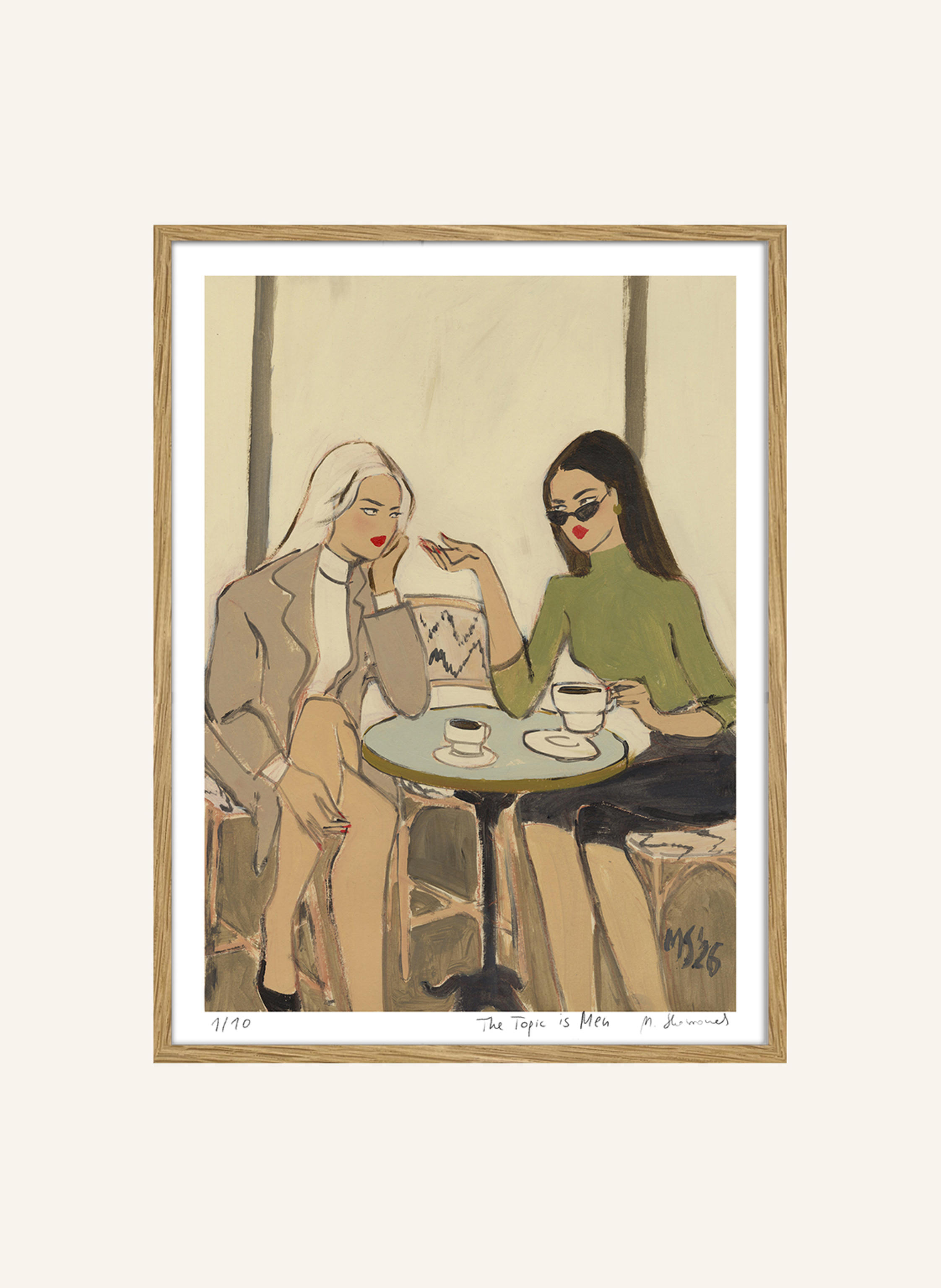 MARTAS ILLUSTRATION Limitiertes Kunstwerk THE TOPIC IS MEN mit Rahmen