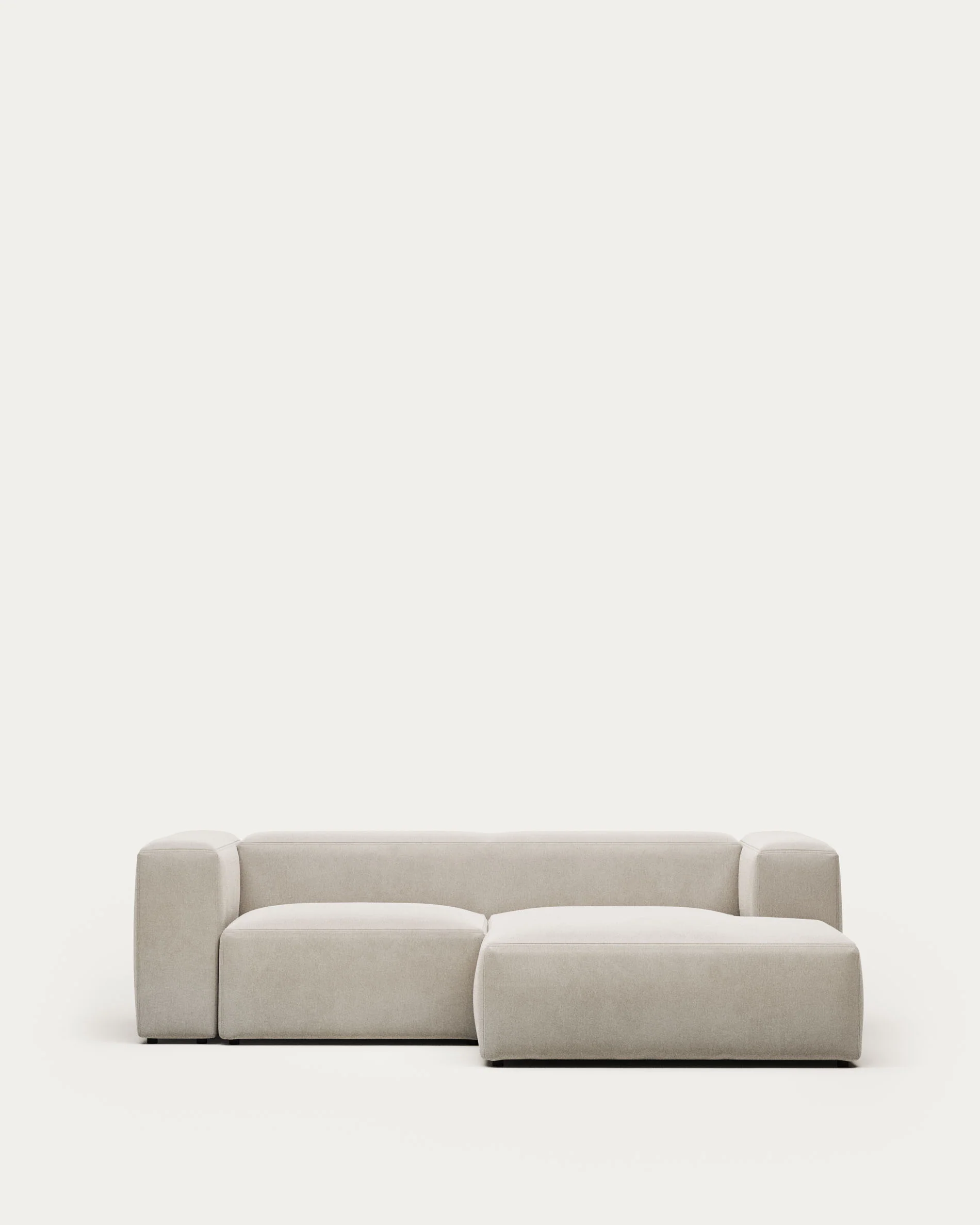 Blok 2 seater sofa with right chaise longue beige chenille 240 cm