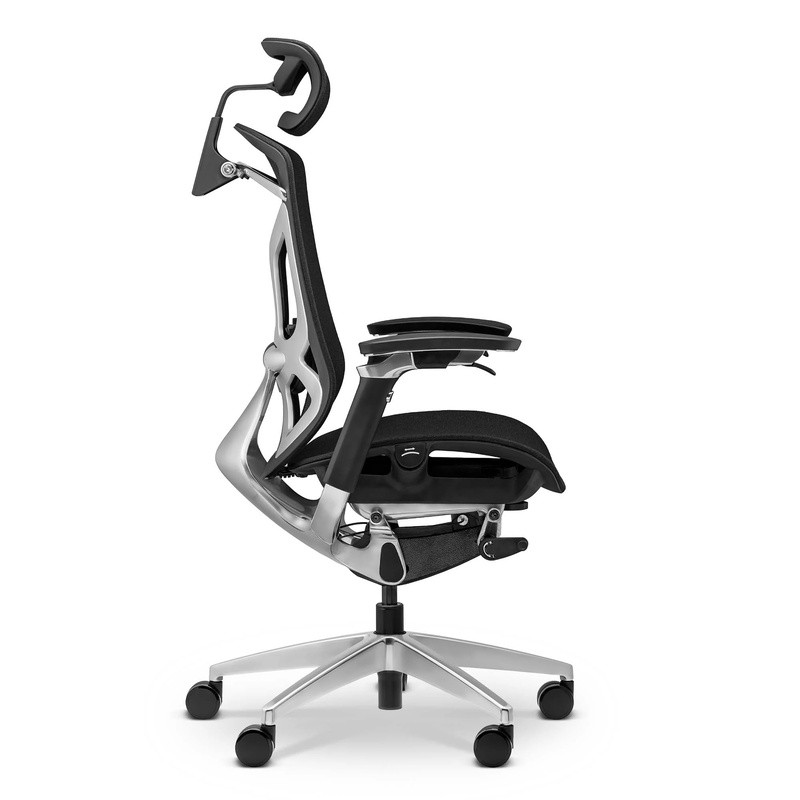 Ergonomiczny fotel biurowy Challenger chrom/czarny