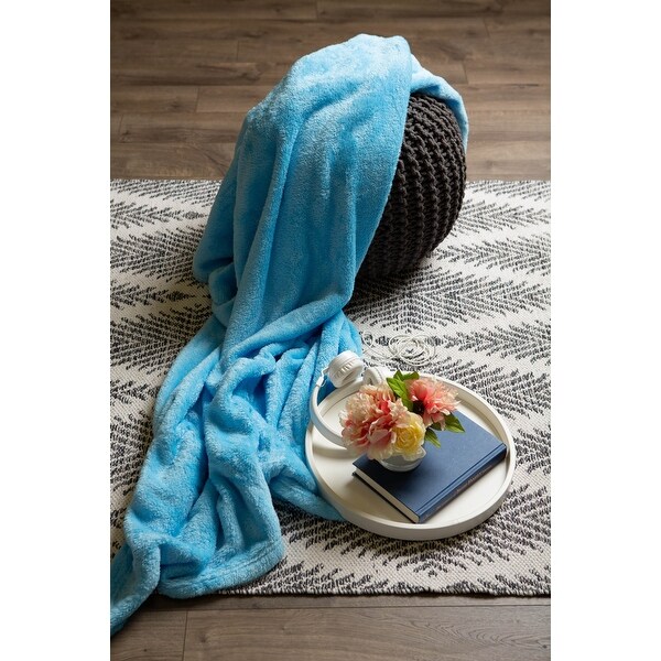 J&M 2-Pack Bright Fuzzy Fleece Throw, 50x60"