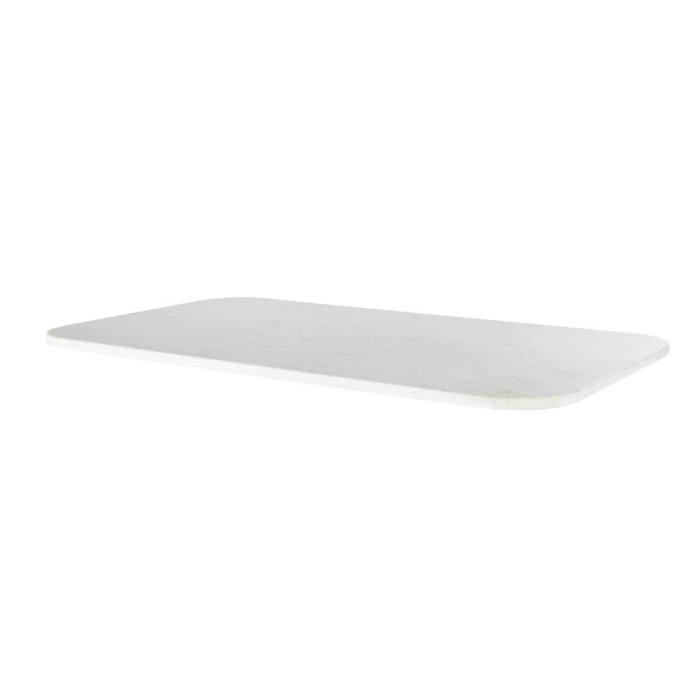 Element Business - Plateau de table professionnel rectangulaire en marbre blanc 4 personnes L120