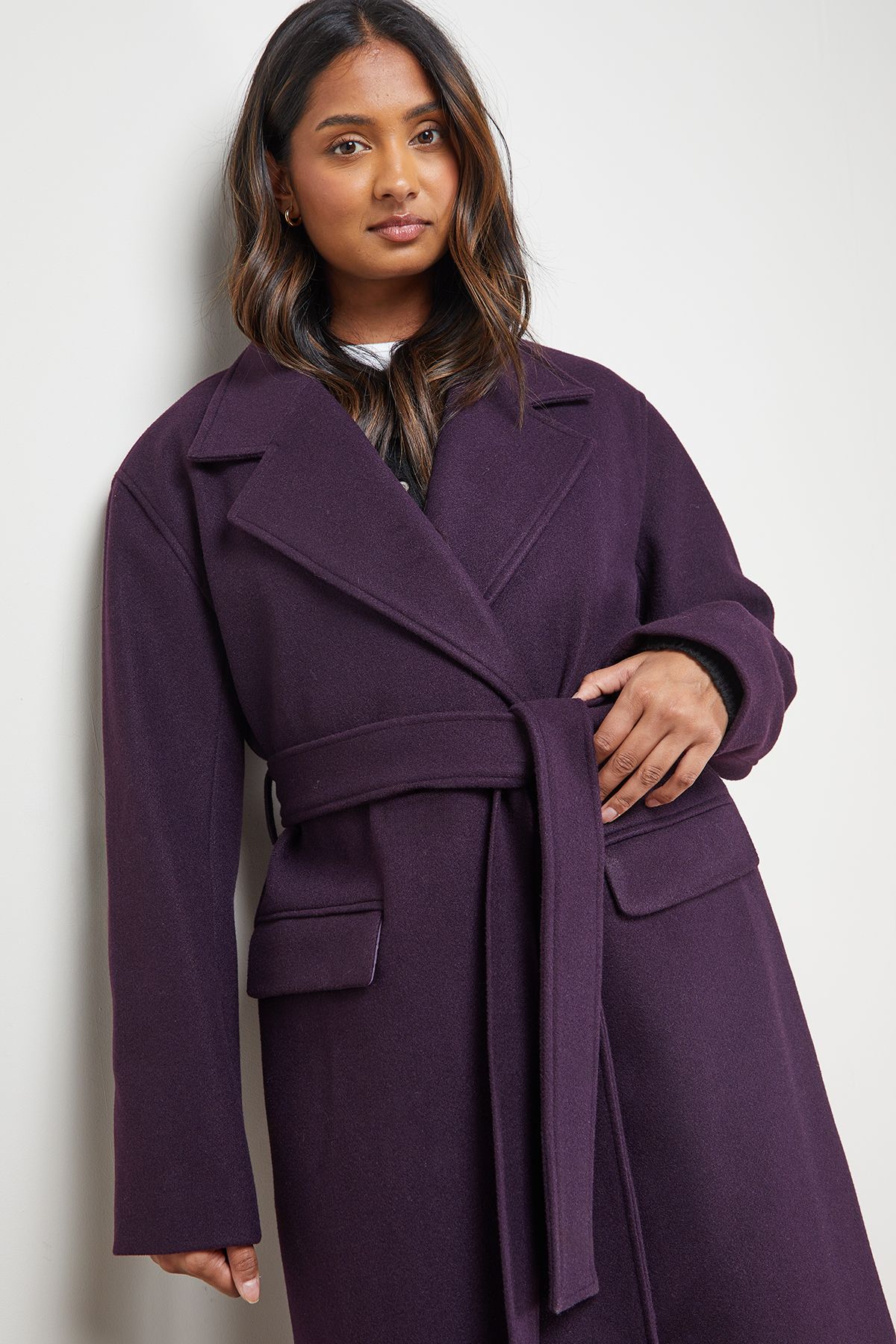 Oasis Tie Belt Detail Midi Coat