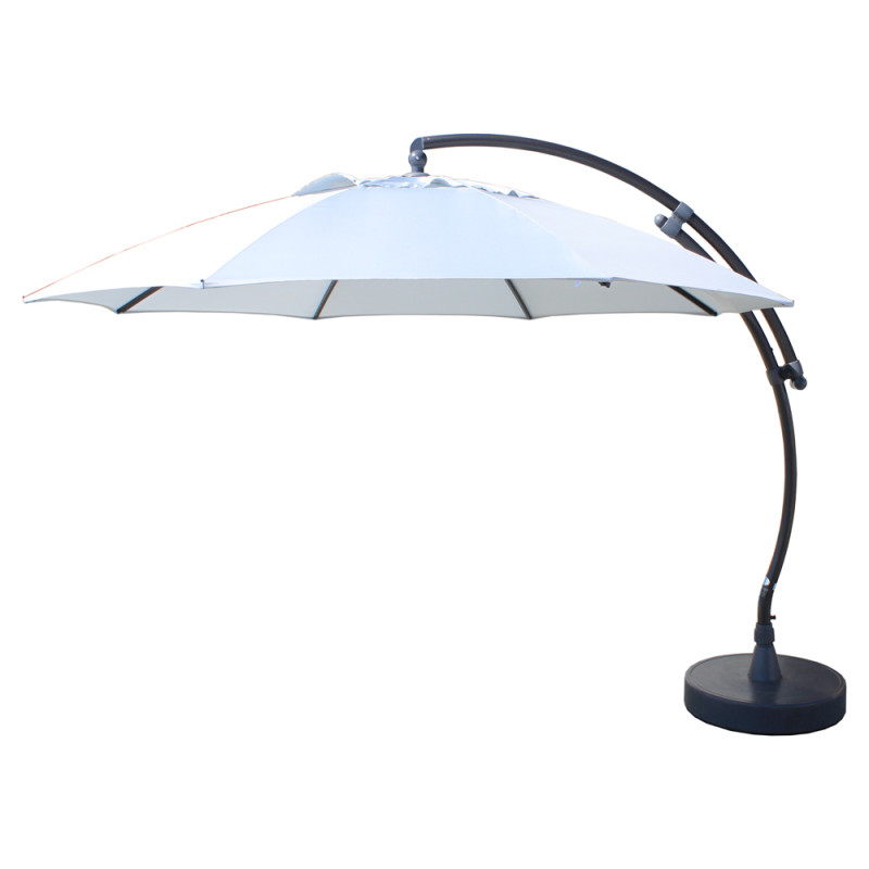 Parasol déporté et inclinable Easy Sun gris clair Ø 375 cm SUNGARDEN