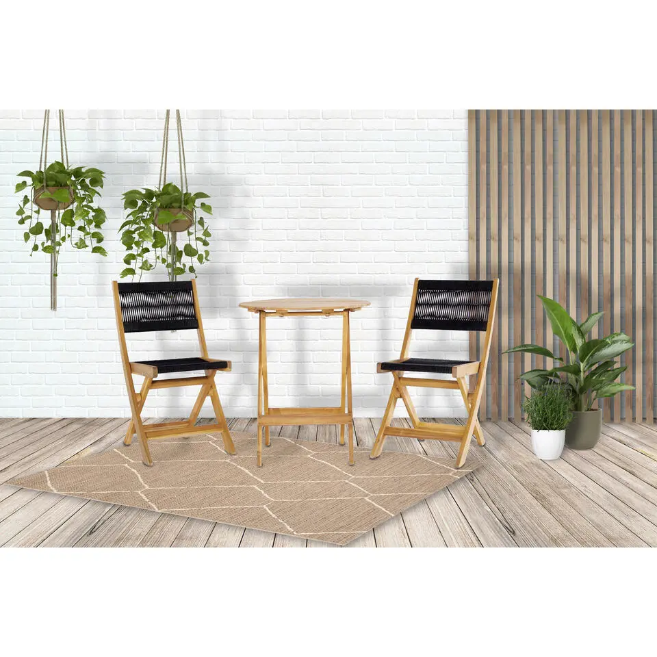 SenS-Line - Lanzarote Bistroset - Zwart en Bruin - 3-delig