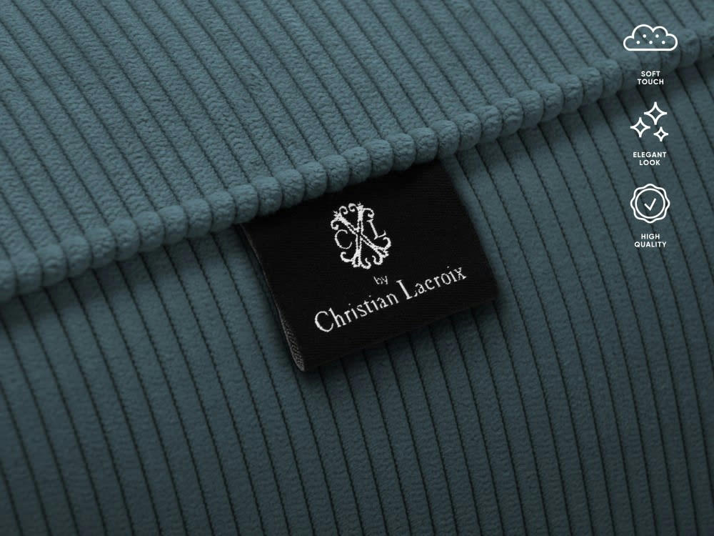 TENDANCE - Canapé 4 places en tissu structuré bleu