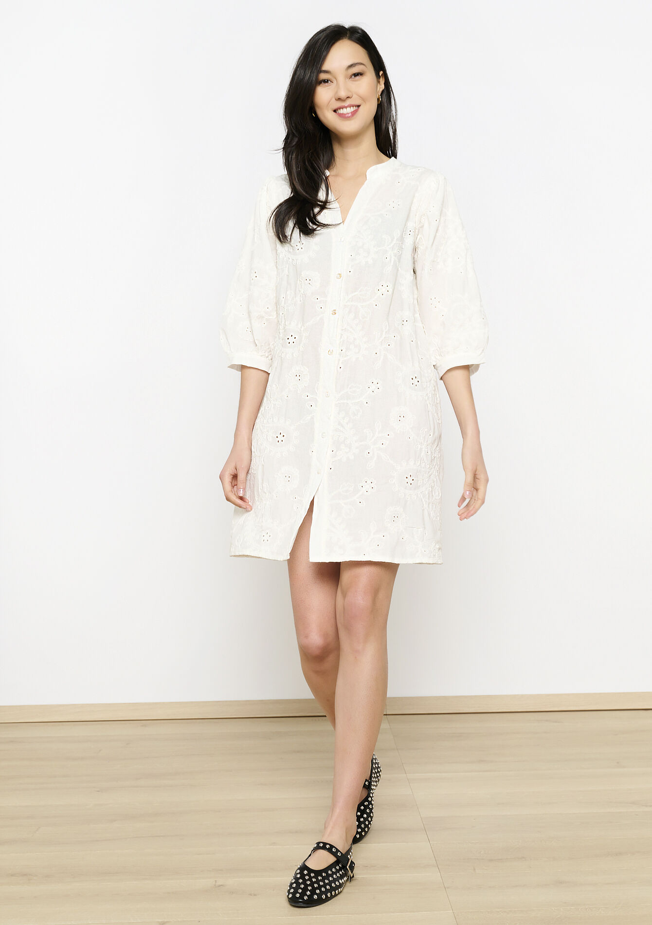 Geborduurde boho-jurk