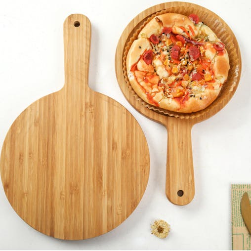 SOGA 2X Premium Blonde Wooden Serving Tray Paddle with Handle 11 inch