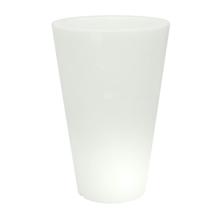 LISCIO SIENA - Pot à fleur éclairé en résine recyclable neutre D52cm