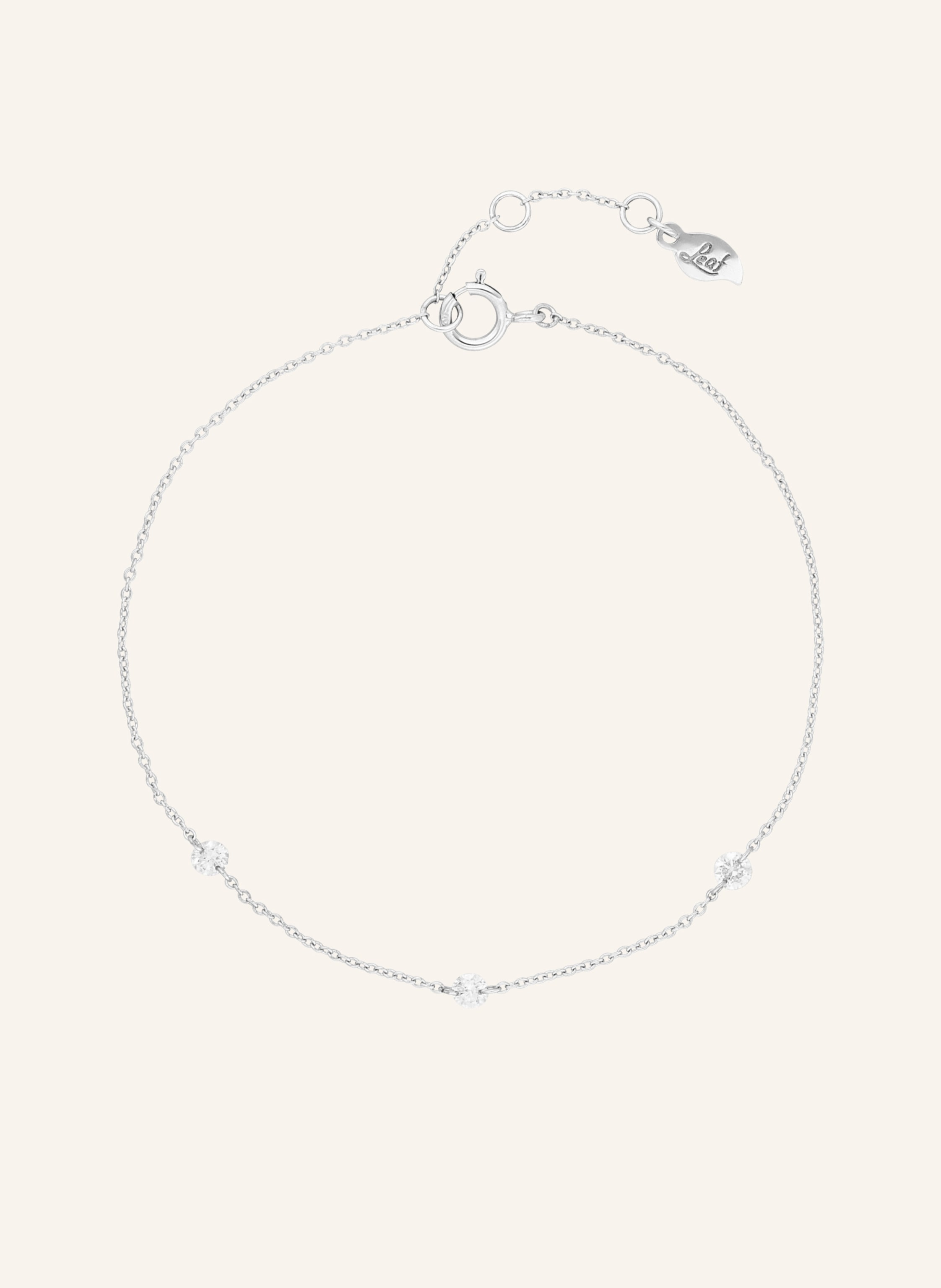 Leaf Armband PURE Triple aus 18 Karat Weißgold mit Diamanten