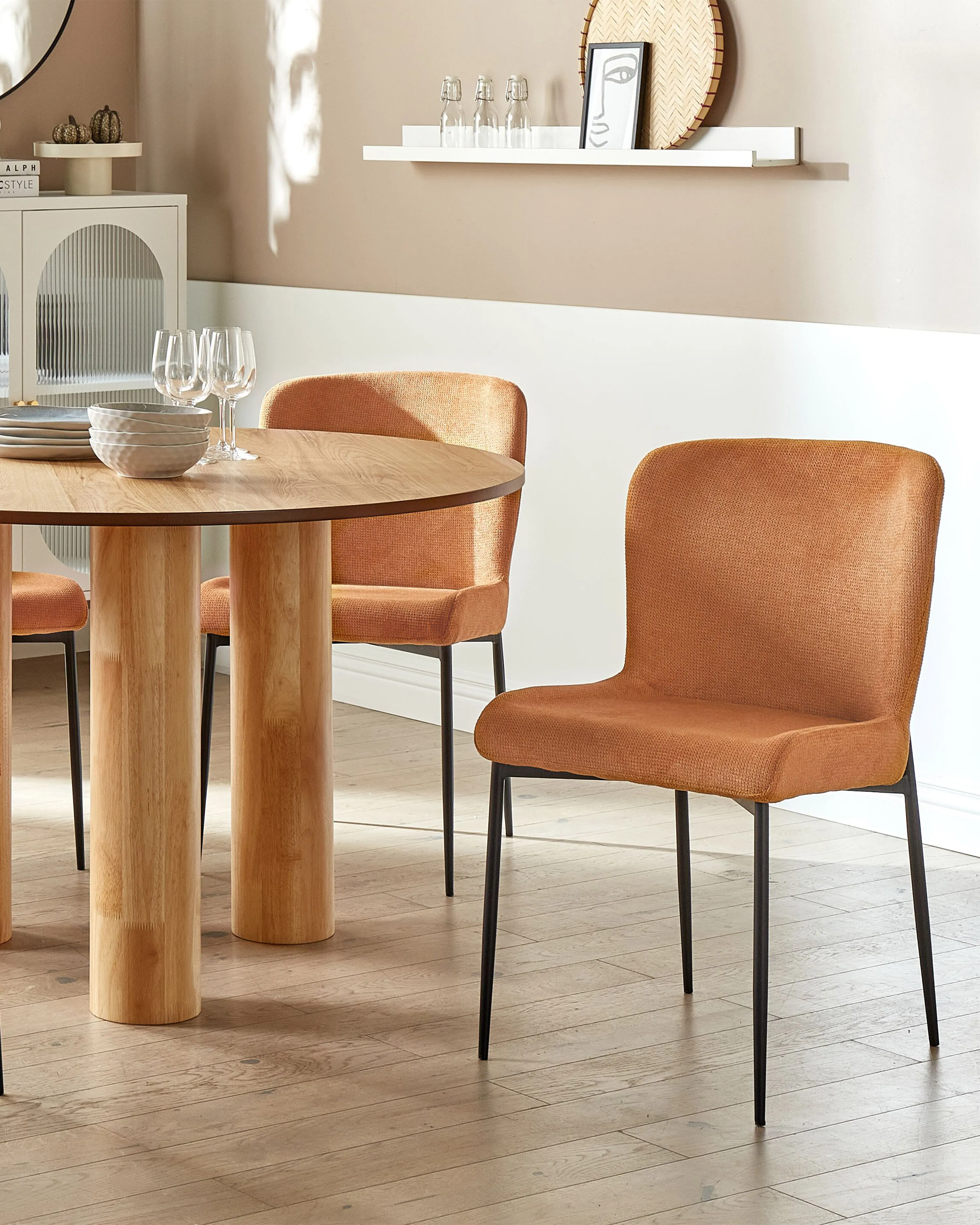 Set of 2 Dining Chairs ADA Fabric Orange