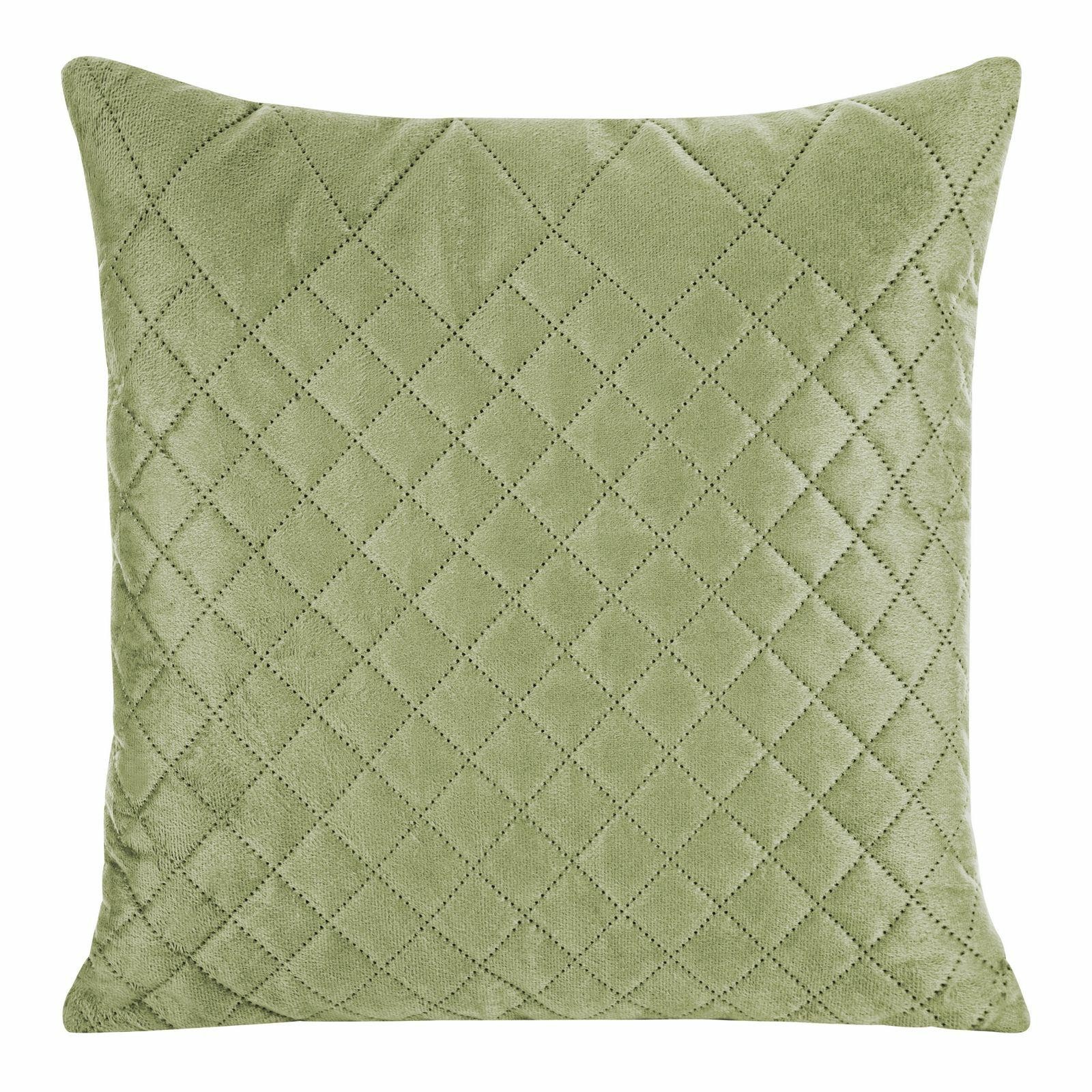 Poszewka 40x40 Luiz 3 zielona jasna welurowa geometryczna