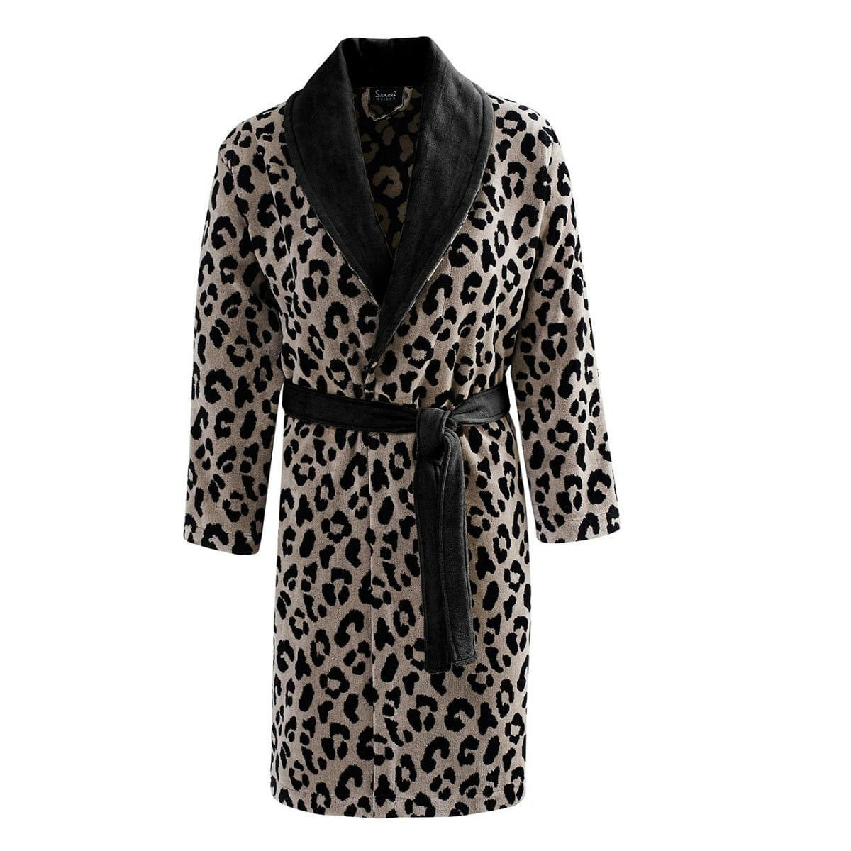 BAGHERA - Peignoir col châle velours mi-long Sable XS