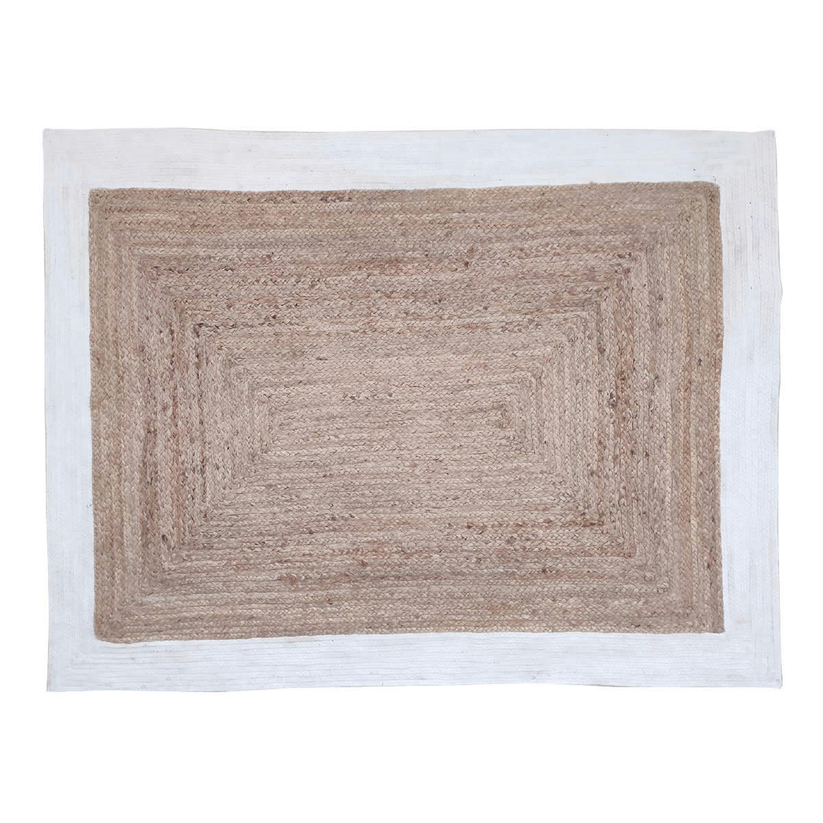 SLOW LIFE RINA - Tapis de salon Bicolore en Coton Beige 120x170 cm