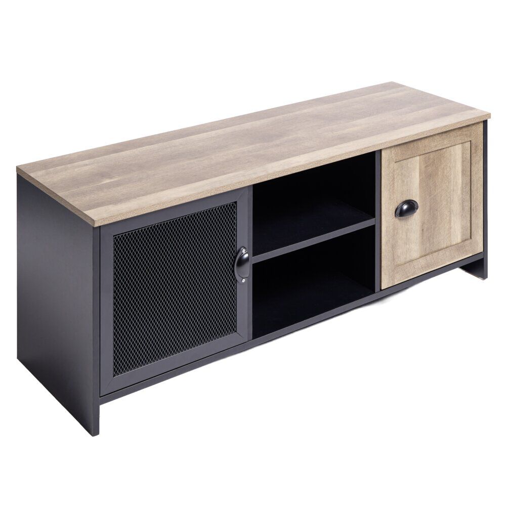 Meuble TV métal et bois Laura 2 portes 118x39xH49cm