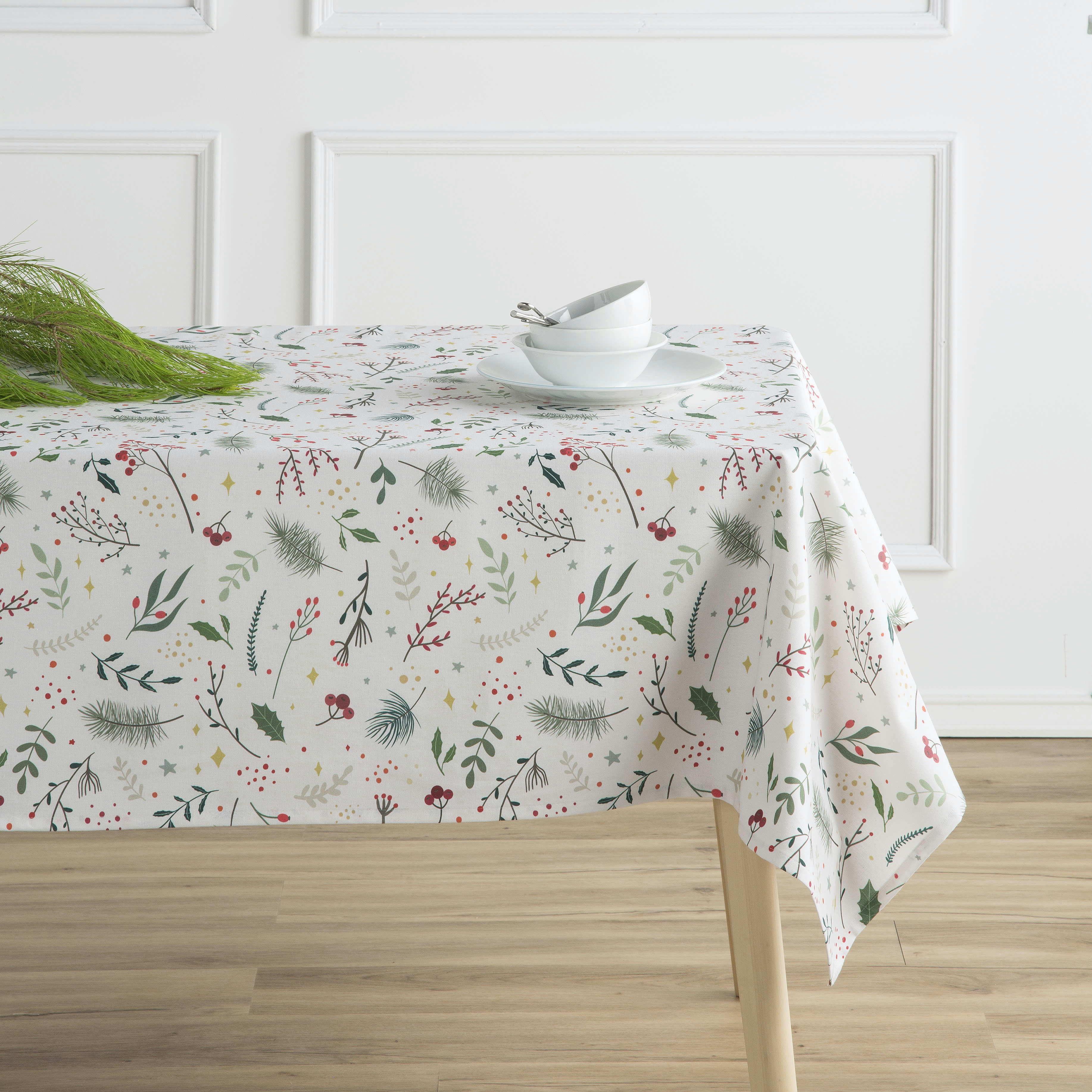 FAMILY - Nappe multicolore imprimée anti-taches coton 140x140 cm
