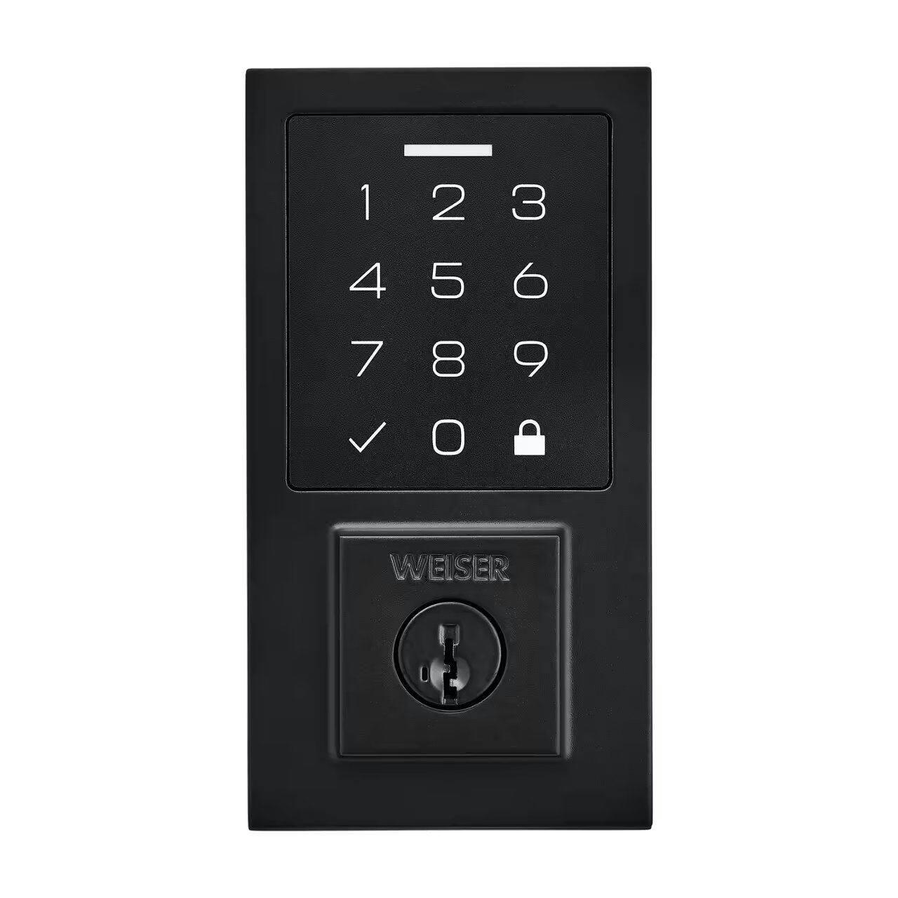 Weiser Smartcode Contemporary Touchpad Electronic Deadbolt Door Lock, Matte Black