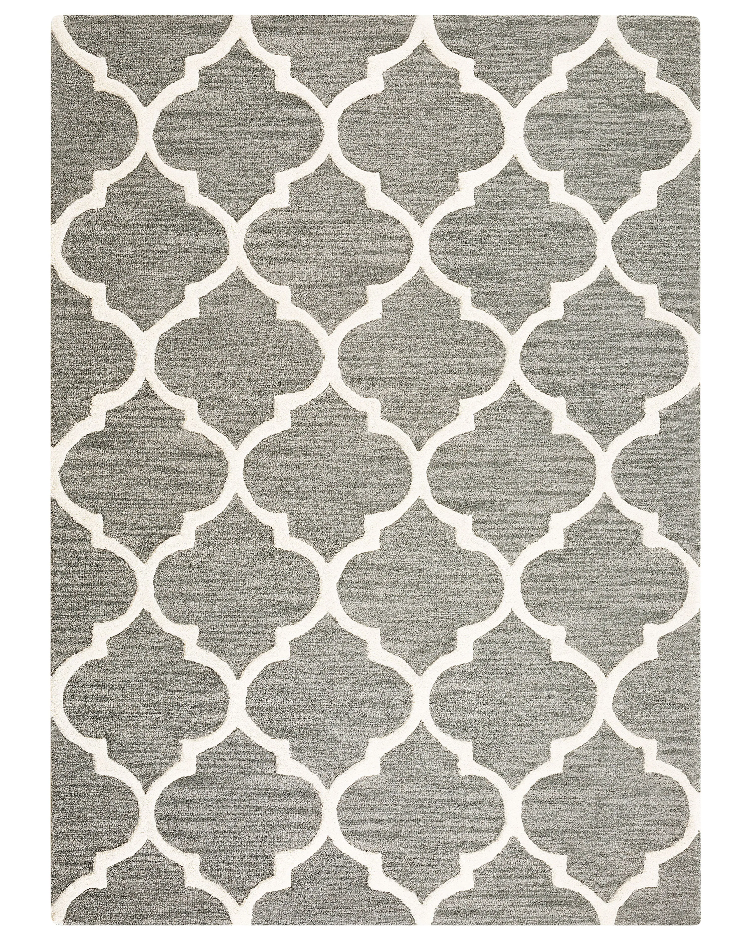 Rug YALOVA Grey 140 x 200 cm Wool