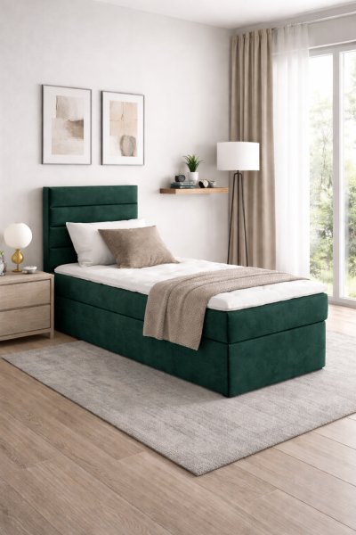 Łóżko kontynentalne Bella Box 90x200 bez nóżek riviera 38