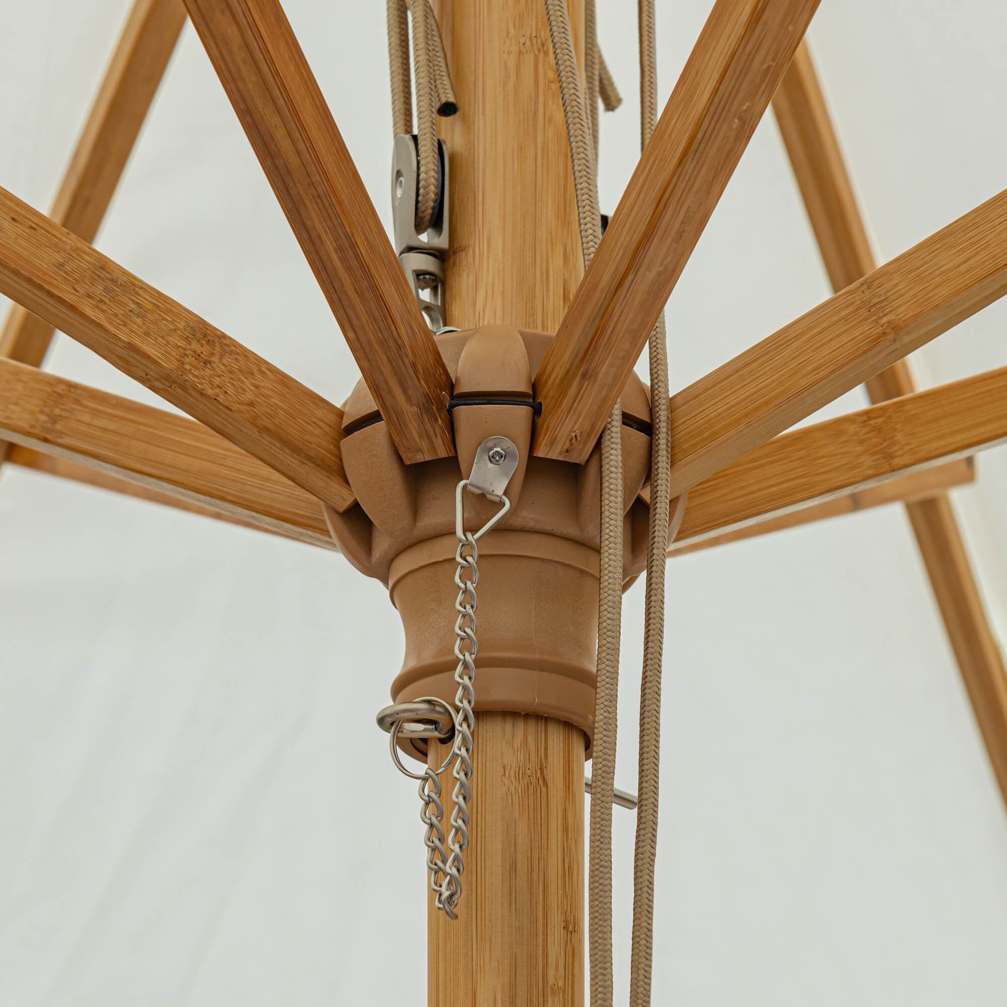 TELESE - Parasol droit en bambou D270cm - blanc écru