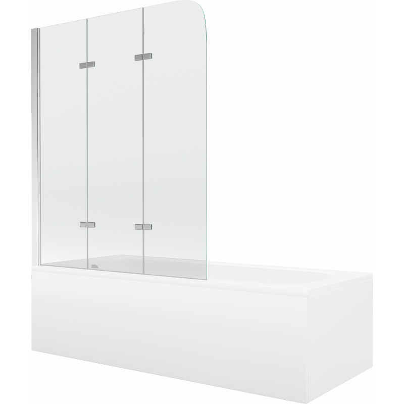 Wanna prostokątna Mexen Vega 150x70cm z obudową i parawanem 3-skrzydłowym